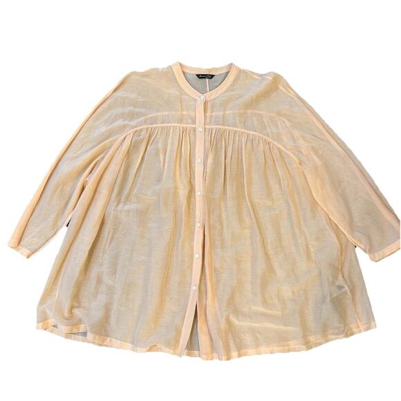 Massimo Dutti Tops - Massimo Dutti Blouse Women’s Size Large Orange Cotton Silk Blend Top Lagan Look
